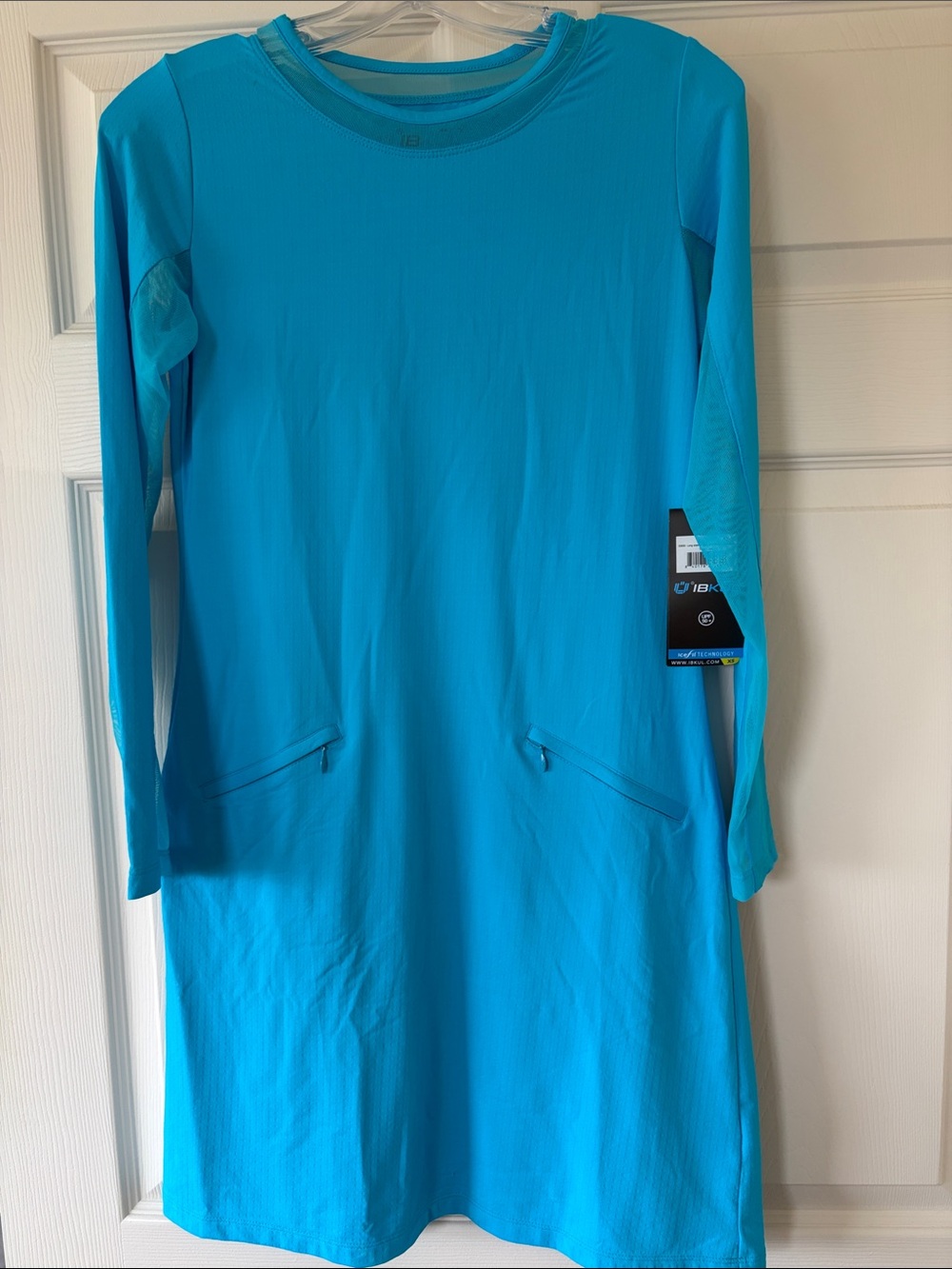 IBKUL Long Sleeve Turquoise Blue Dress